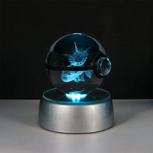 Load image into Gallery viewer, Pokemon 3D Crystal Ball Pikachu Gengar Eevee Mewtwo Anime Pokeball with Led Night Light Base
