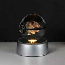 Load image into Gallery viewer, Pokemon 3D Crystal Ball Pikachu Gengar Eevee Mewtwo Anime Pokeball with Led Night Light Base
