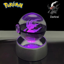Load image into Gallery viewer, Pokemon 3D Crystal Ball Pikachu Gengar Eevee Mewtwo Anime Pokeball with Led Night Light Base
