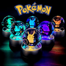 Load image into Gallery viewer, Pokemon 3D Crystal Pokeball with LED Light Base, Kids Anime Toy Gifts 2 in
