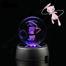 Load image into Gallery viewer, Pokemon 3D Crystal Pokeball with LED Light Base, Kids Anime Toy Gifts 2 in
