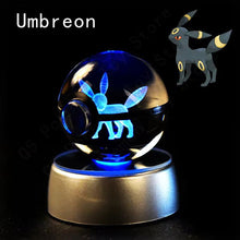 Load image into Gallery viewer, Pokemon 3D Crystal Pokeball with LED Light Base, Kids Anime Toy Gifts 2 in
