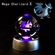 Load image into Gallery viewer, Pokemon 3D Crystal Pokeball with LED Light Base, Kids Anime Toy Gifts 2 in
