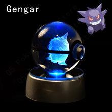 Load image into Gallery viewer, Pokemon 3D Crystal Pokeball with LED Light Base, Kids Anime Toy Gifts 2 in

