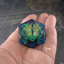 Load image into Gallery viewer, Remorhaz&#39;s Eye | Giant D20 Moving Eye DnD Dice | Acrylic RPG Gaming Dice
