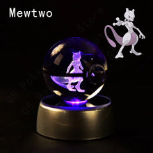 Load image into Gallery viewer, Pokemon 3D Crystal Ball Pokeballs with LED Light Base, Kids Anime Toy Gifts
