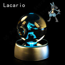Load image into Gallery viewer, Pokemon 3D Crystal Ball Pokeballs with LED Light Base, Kids Anime Toy Gifts
