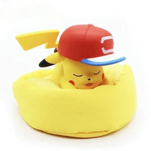 Load image into Gallery viewer, Mini Pokemon Anime Figurines, Sleeping Bean Bag Pikachu Bulbasaur Snorlax Evee Jirachi Komala 6pc Figure Set
