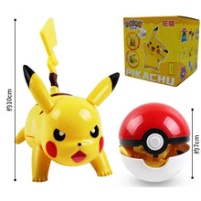 Load image into Gallery viewer, Pokemon Pokeball Anime Figures Toys, Pikachu Gengar Dragonite Snorlax Lapras Pocket Pokeball Toys
