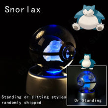 Load image into Gallery viewer, Pokemon 3D Crystal Pokeball with LED Light Base, Kids Anime Toy Gifts 2 in
