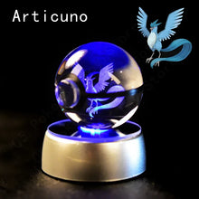 Load image into Gallery viewer, Pokemon 3D Crystal Ball Pokeballs with LED Light Base, Kids Anime Toy Gifts
