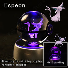 Load image into Gallery viewer, Pokemon 3D Crystal Ball Pokeballs with LED Light Base, Kids Anime Toy Gifts
