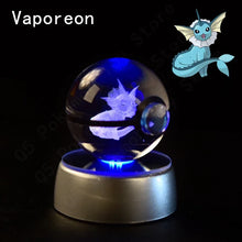 Load image into Gallery viewer, Pokemon 3D Crystal Ball Pokeballs with LED Light Base, Kids Anime Toy Gifts
