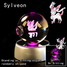 Load image into Gallery viewer, Pokemon 3D Crystal Ball Pokeballs with LED Light Base, Kids Anime Toy Gifts
