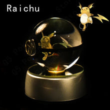 Load image into Gallery viewer, Pokemon 3D Crystal Ball Pokeballs with LED Light Base, Kids Anime Toy Gifts
