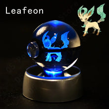 Load image into Gallery viewer, Pokemon 3D Crystal Ball Pokeballs with LED Light Base, Kids Anime Toy Gifts

