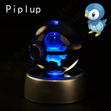 Load image into Gallery viewer, Pokemon 3D Crystal Ball Pokeballs with LED Light Base, Kids Anime Toy Gifts
