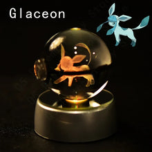 Load image into Gallery viewer, Pokemon 3D Crystal Ball Pokeballs with LED Light Base, Kids Anime Toy Gifts
