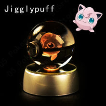 Load image into Gallery viewer, Pokemon 3D Crystal Ball Pokeballs with LED Light Base, Kids Anime Toy Gifts
