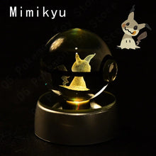 Load image into Gallery viewer, Pokemon 3D Crystal Pokeball with LED Light Base, Kids Anime Toy Gifts 2 in
