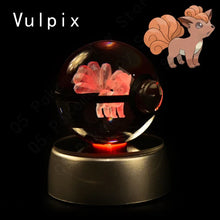 Load image into Gallery viewer, Pokemon 3D Crystal Ball Pokeballs with LED Light Base, Kids Anime Toy Gifts
