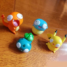 Load image into Gallery viewer, 8 PCS Silly Pokemon Mini Figurine Set, Pikachu Bulbasaur Charmander Squirtle Cute PVC Action Figures
