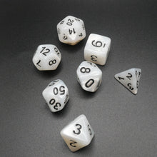 Load image into Gallery viewer, Snowy Owl - 7 Piece DnD Dice Set | Acrylic RPG Gaming Dice
