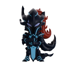 Load image into Gallery viewer, Igris Solo Leveling figurine with black and blue armor and red accents on a white background
