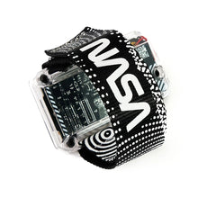 Load image into Gallery viewer, Black and white strap with a digital display on a white background
