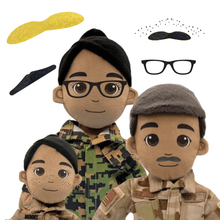 Load image into Gallery viewer, Custom Plush Doll - Add Mustache, Freckles, Glasses, and More | DIY Friendly
