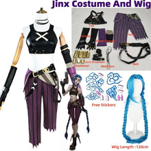 Load image into Gallery viewer, Arcane Jinx Cosplay Costume – LOL Season 2 Loli Outfit with Wig &amp; Accessories
