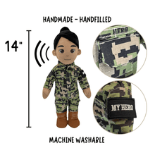 Load image into Gallery viewer, My Hero™ Daddy Doll Navy Sailor | Custom Recordable Plush
