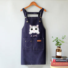 Load image into Gallery viewer, Canvas Cat Apron – Adjustable Cross-Back Chef Apron with Pockets
