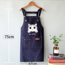 Load image into Gallery viewer, Canvas Cat Apron – Adjustable Cross-Back Chef Apron with Pockets
