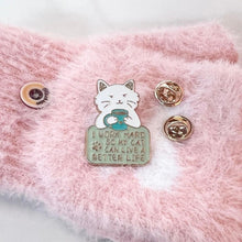 Load image into Gallery viewer, Work Hard Cat Enamel Pin – Funny Accessory for Cat Lovers
