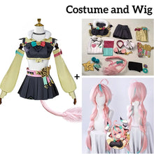Load image into Gallery viewer, Genshin Varesa Kawaii Fantasy Cosplay costume with detailed accessories on a mannequin, showing close-ups of decorative elements.
