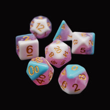 Load image into Gallery viewer, Creamsicle of Doom - 7 Piece DnD Dice Set | Acrylic RPG Gaming Dice
