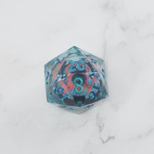 Load image into Gallery viewer, Cthulhu&#39;s Eye |  7 Piece Moving Eye DnD Dice Set | Acrylic RPG Gaming Dice
