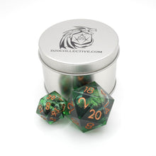 Load image into Gallery viewer, Green Slaadi&#39;s Eye - Giant D20 Moving Eye DnD Dice | Acrylic RPG Gaming Dice

