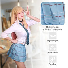Load image into Gallery viewer, Kitagawa Marin My Dress-Up Darling School uniform with a fabric sample and features displayed.

