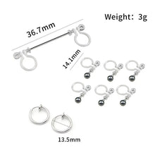 Load image into Gallery viewer, Set of silver earrings with measurements and weight displayed on a white background
