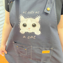 Load image into Gallery viewer, Canvas Cat Apron – Adjustable Cross-Back Chef Apron with Pockets
