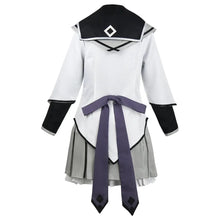 Load image into Gallery viewer, Homura Akemi Cosplay costume with white top, black sleeves, and gray skirt on a white background
