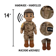 Load image into Gallery viewer, My Hero™ Army Soldier Daddy Doll | Custom Recordable Plush
