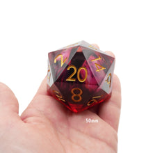 Load image into Gallery viewer, Nosferatu&#39;s Eye - Giant D20 Moving Eye DnD Dice | Acrylic RPG Gaming Dice
