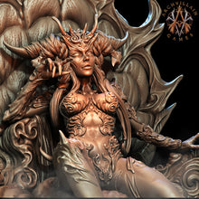 Load image into Gallery viewer, 3D Printed Archvillain Games - Queen Naamah on Throne 28mm 32mm D&amp;D
