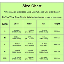 Load image into Gallery viewer, Size chart for clothing measurements in Asian size system on a green background
