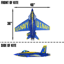 Load image into Gallery viewer, WindForce Blue Angels 3D Nylon Kite, 40 Inches Wide
