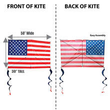Load image into Gallery viewer, 50 Inch Wide Nylon US Flag Kite With Spinners
