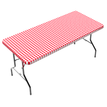 Load image into Gallery viewer, TCPlus 6ft Tablecloth White &amp; Red Checkerboard
